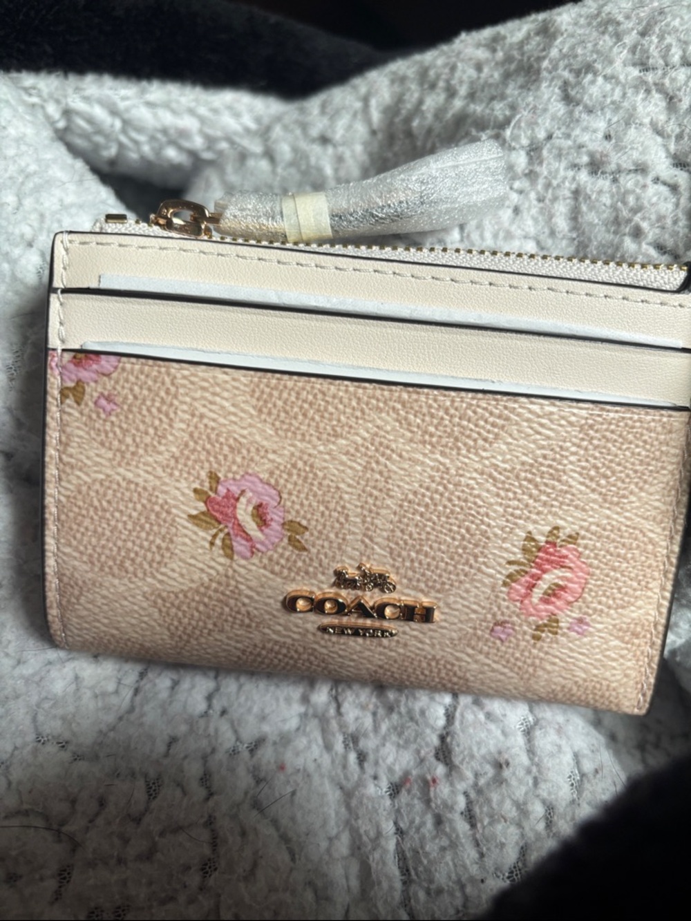 Coach 🆕 Mini Skinny Id Case In Signature Canvas With Floral Print - Picture 6 of 6